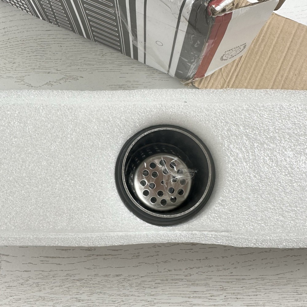 NeoDrain 24" Linear Rectangle Shower Drain Brushed Stainless Quadrato Pattern