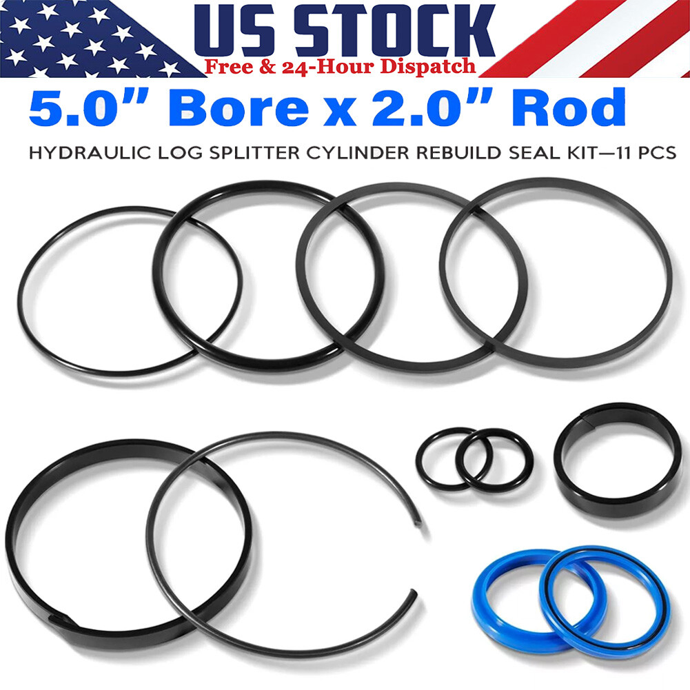 5" Bore x 2" Rod Cylinder Hydraulic Log Splitter Cylinder Rebuild Seal Kit