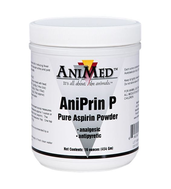 AniMed AniPrin P 16 oz Pure Aspirin Powder for Horses Analgesic Antipyretic