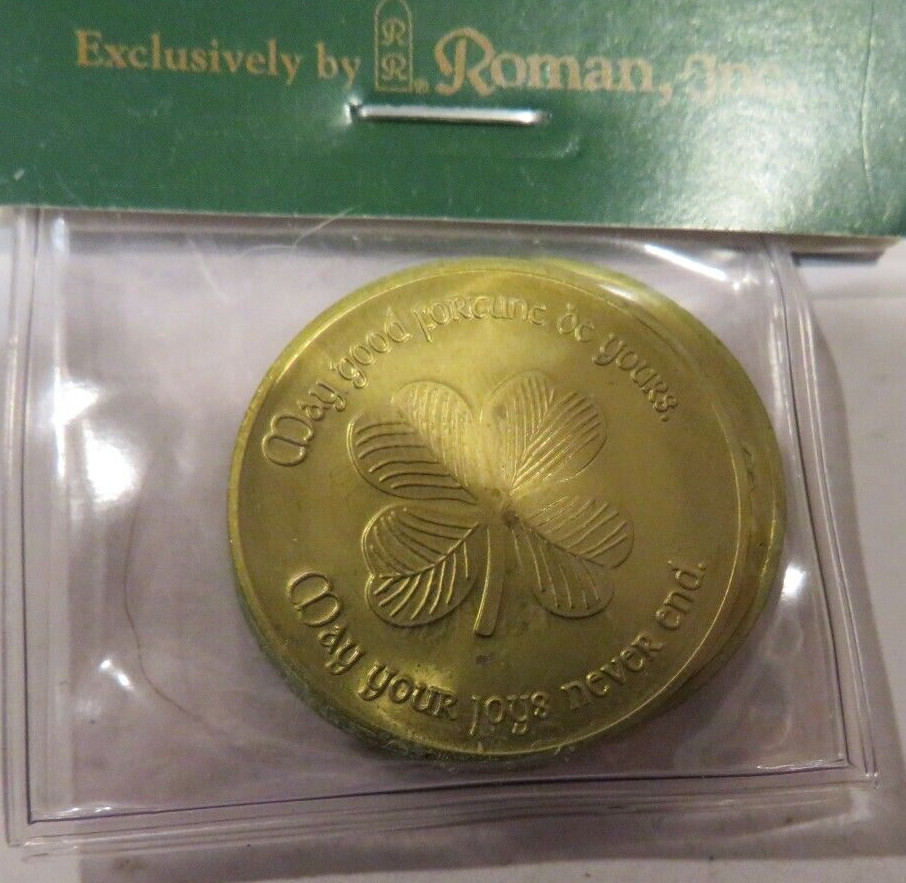 "Good Luck Token- Pass It On" 4 Pack- Roman Inc-Irish-4-Leaf Clover-St Patrick