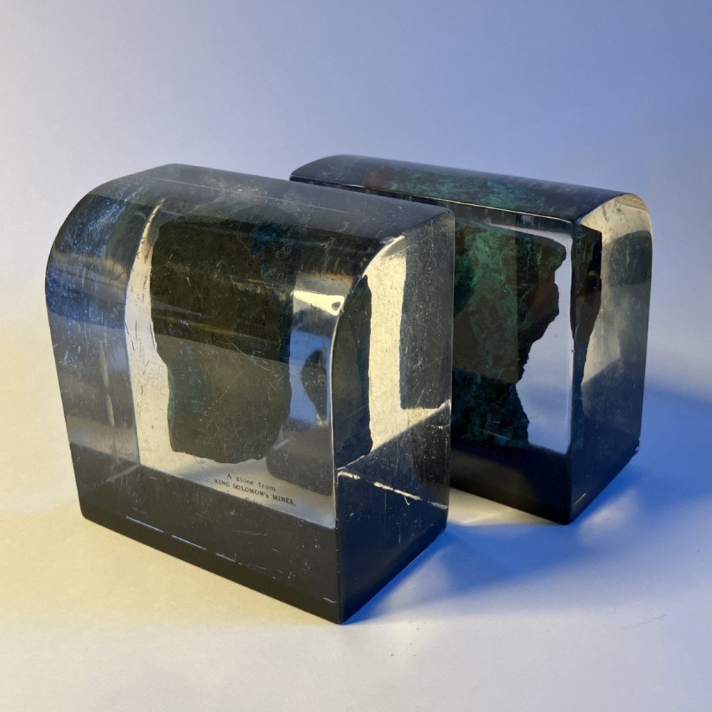 King Solomon's Mines Stone in Acrylic Rectangular Paperweight Glossy Medium Pair