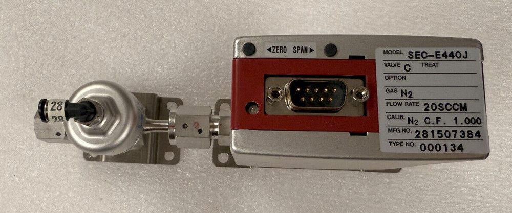 SEC-E440J Mass Flow Controller 20 sccm Calibrated for N2