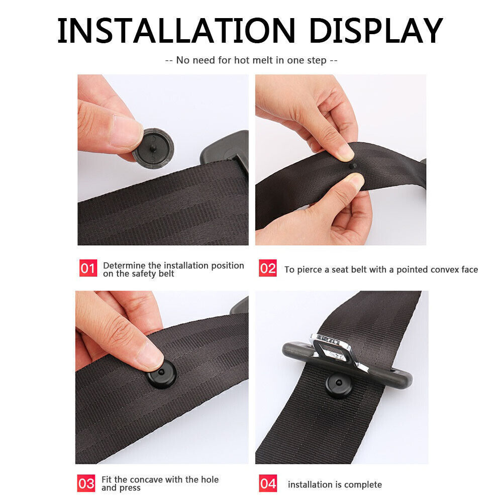 5 Pair Car Seat Belt Stopper Spacing Limit Buckle Clip Retainer Stop Button