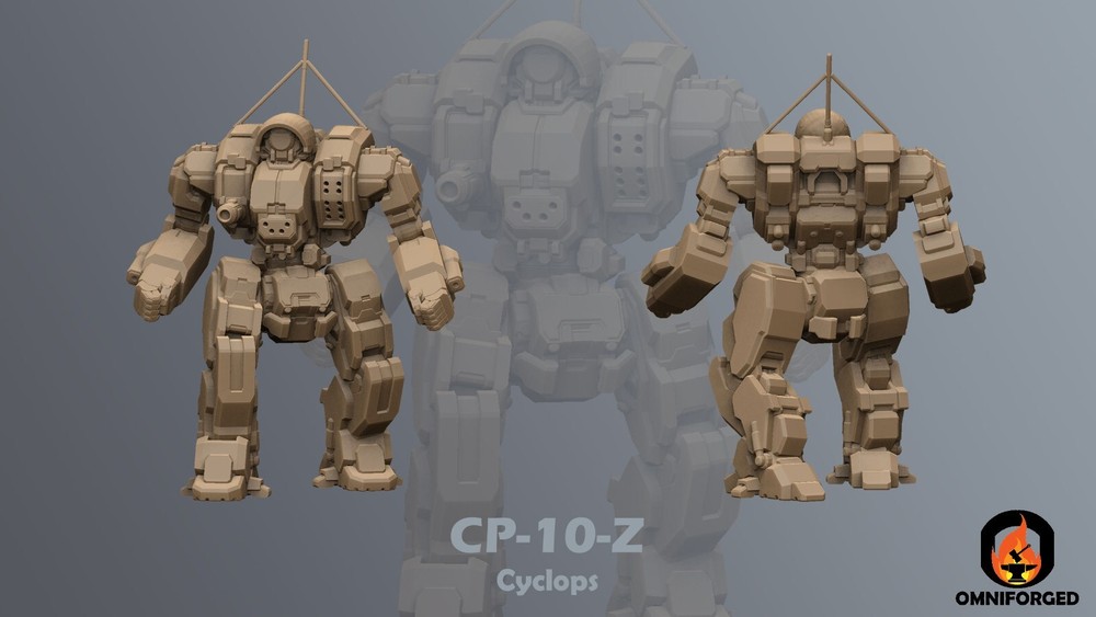 Cyclops Mini CP-10-Z MWO Mech Miniature Compatible with Battletech