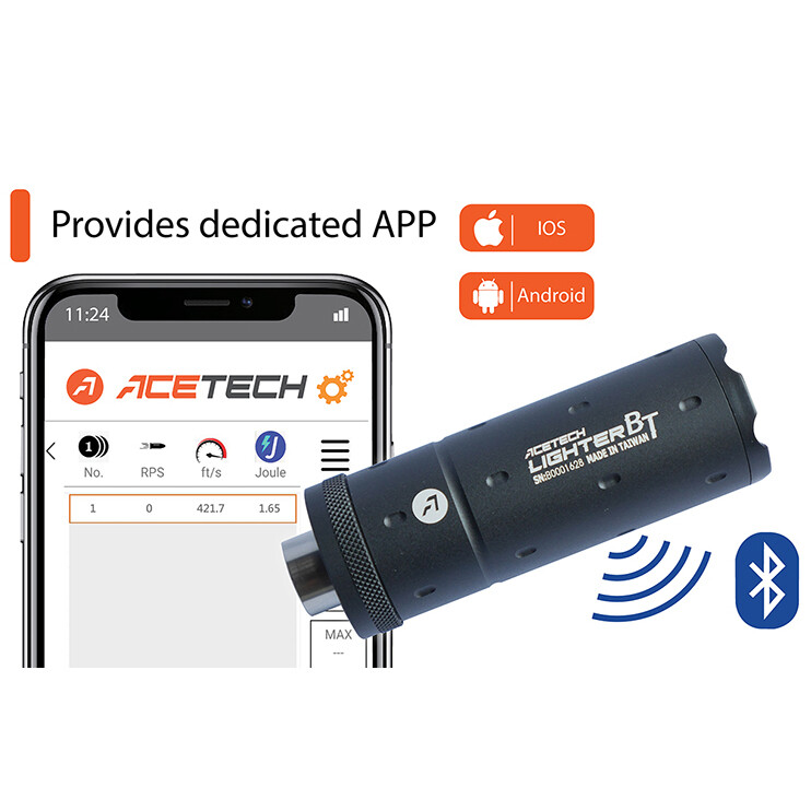 AceTech LIGHTER BT Compact Rechargable Bluetooth Airsoft Tracer Unit / Chrono
