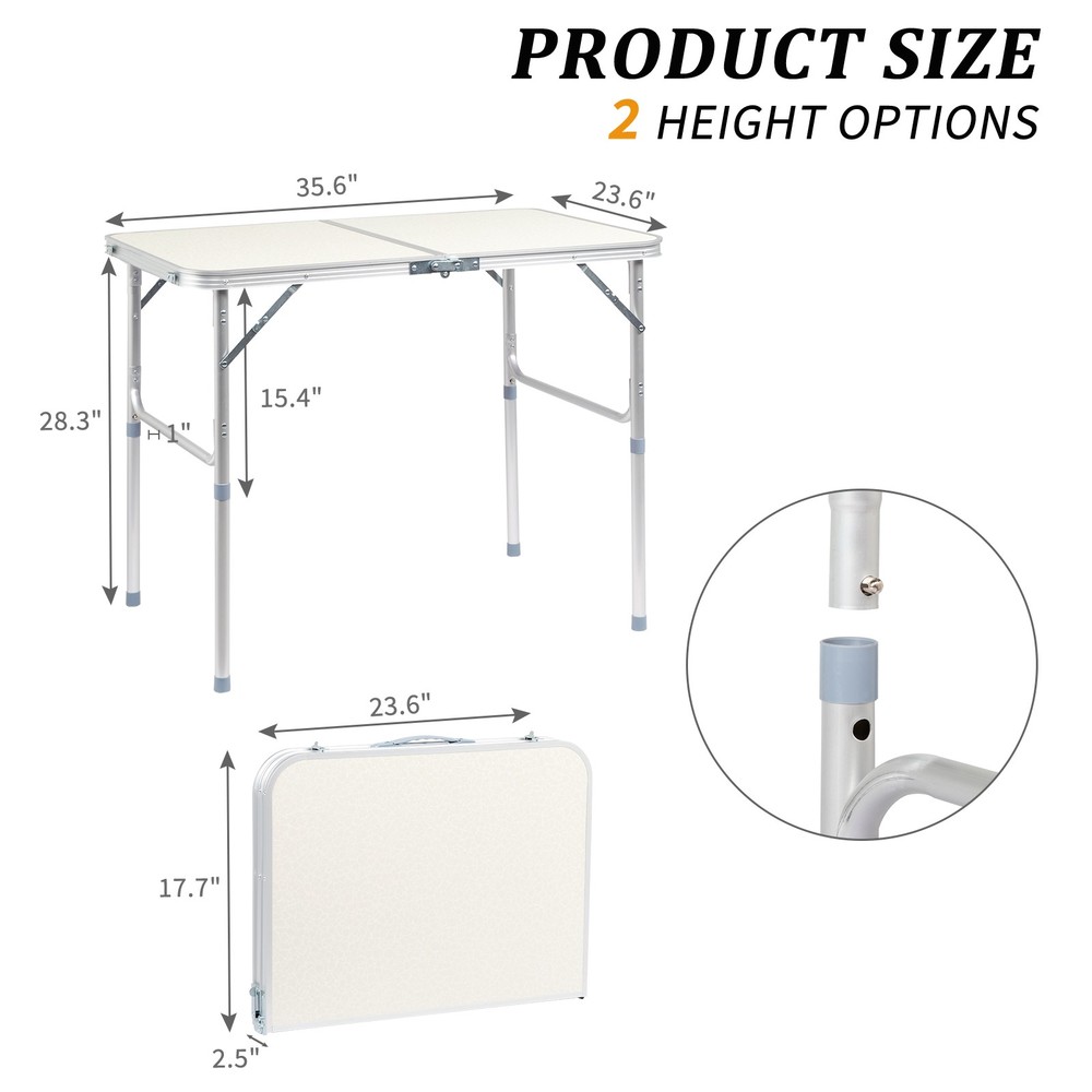 Outdoor Handle Aluminum Folding Table
