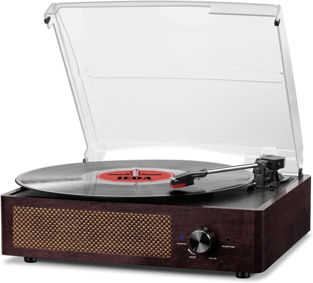Vintage Retro Vinyl Player with Bluetooth Connectivity