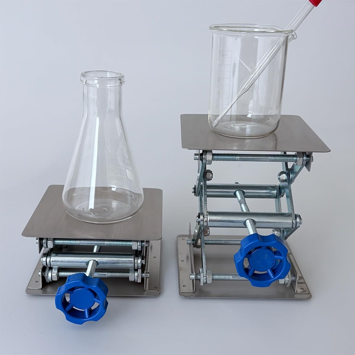 Stainless Steel Lab Jack Stand Table Lift Laboratory Mini Scissor Silver