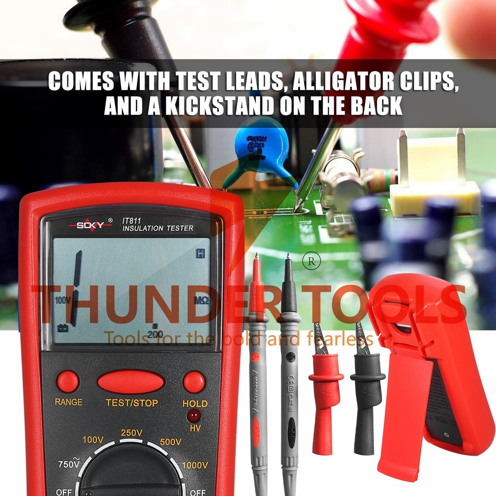 Thunder Tools Insulation Resistance Meter Digital Ohmmeter Handheld