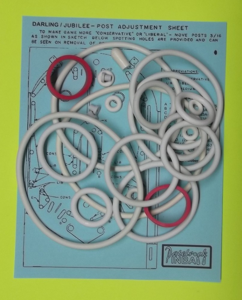 1973 Williams Darling / Jubilee Pinball Machine Rubber Ring Kit