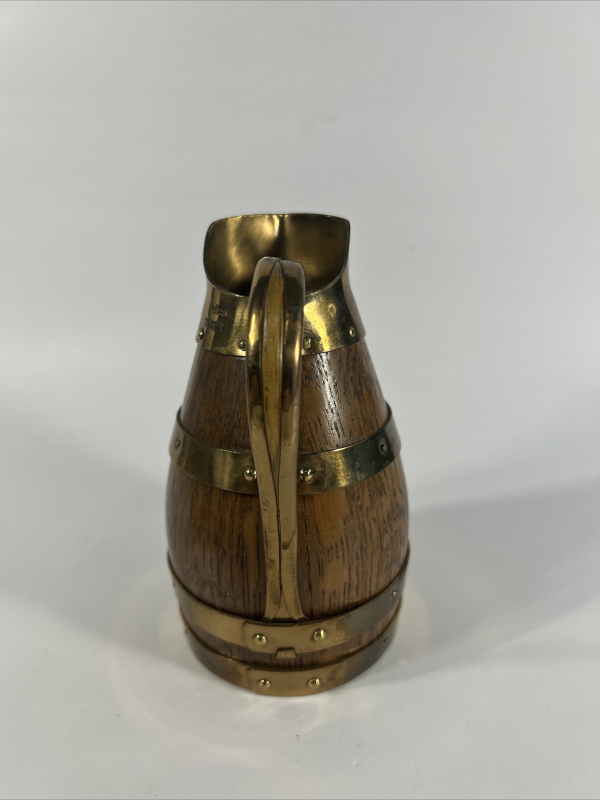 Gerard Lafitte Meilleurs d'Ouvrier de France Brass Oak Barrel Pitcher 1933