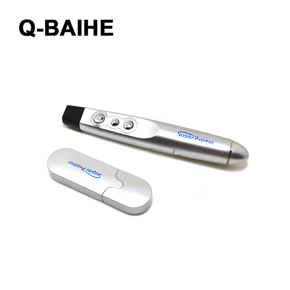 PPT 650nm USB Wireless RF Remote PPT Presentation Red Laser Pointer/Pen Silver