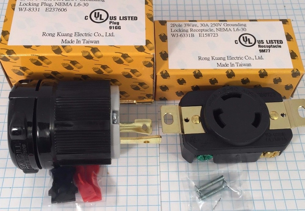 High Quality NEMA L6-30 Locking Plug and Receptacle, UL listed