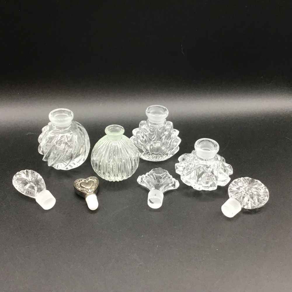 Vintage Pressed Glass Perfume Bottles. Each Sold Separately.