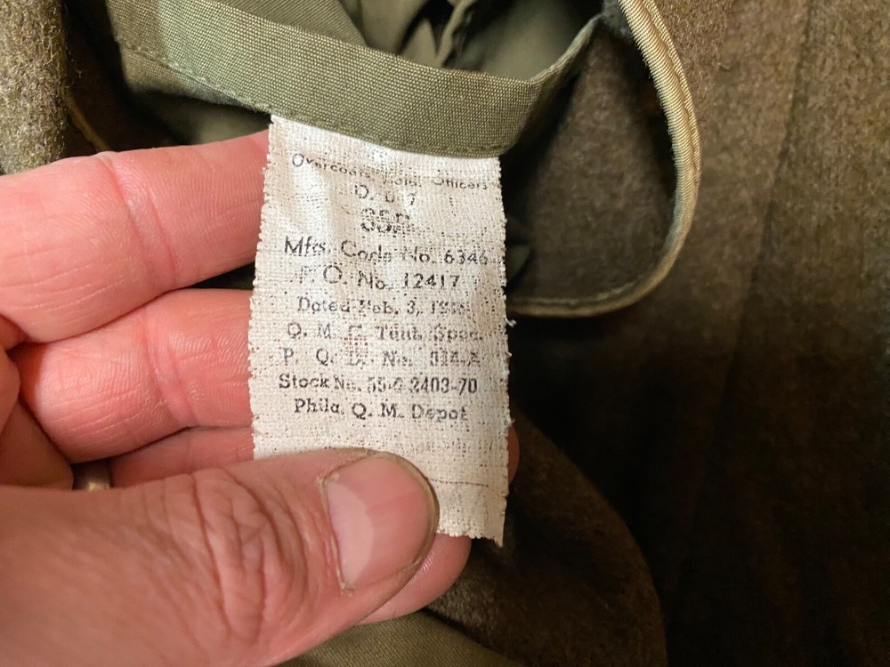 ORIGINAL WWII US ARMY WINTER OFFICER M1938 GREATCOAT OVERCOAT-38R