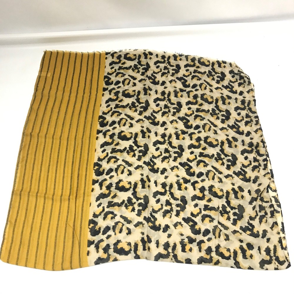 Venus Scarf Yellow Neck Lightweight 37” x 70” Rectangular Animal Print Leopard