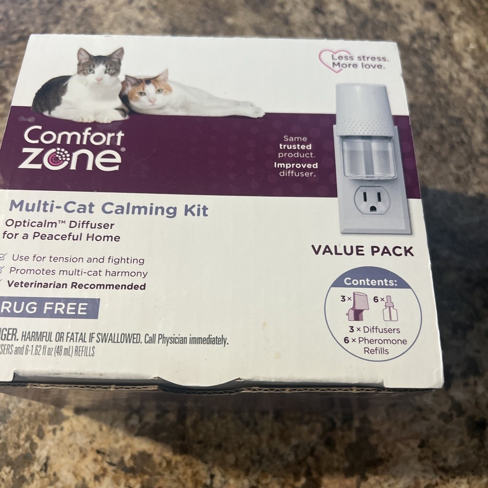 Comfort Zone Multi-Cat Calming Kit Value Pack (1 Diffuser, 4 Refills) - New