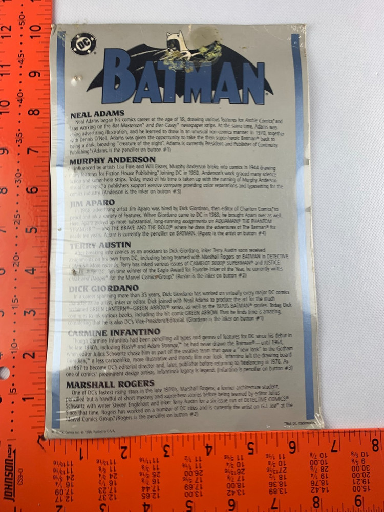 Vintage - Batman 1939-1989 Button Collection in Packaging - B9