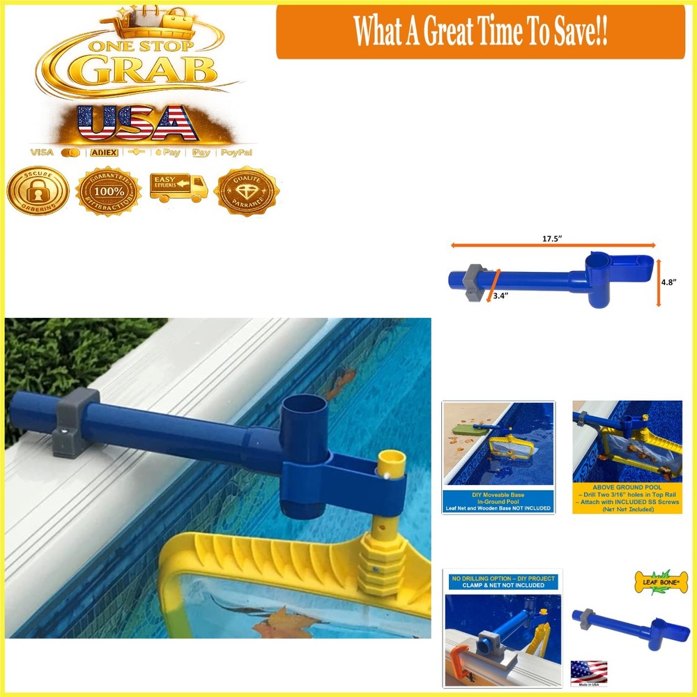Above Ground Pool Leaf Skimmer Kit - Secure Mounting, Fits Most Nets, Easy In...