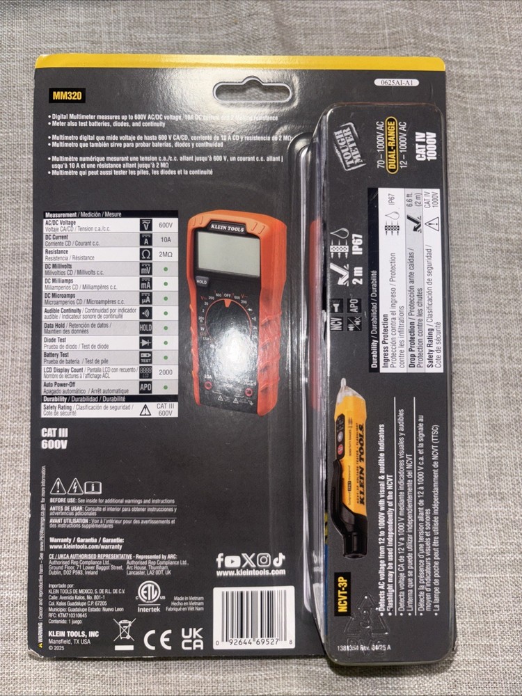 Klein Tools Electrical Test Kit. Digital Multimeter/Non-Contact Voltage Tester