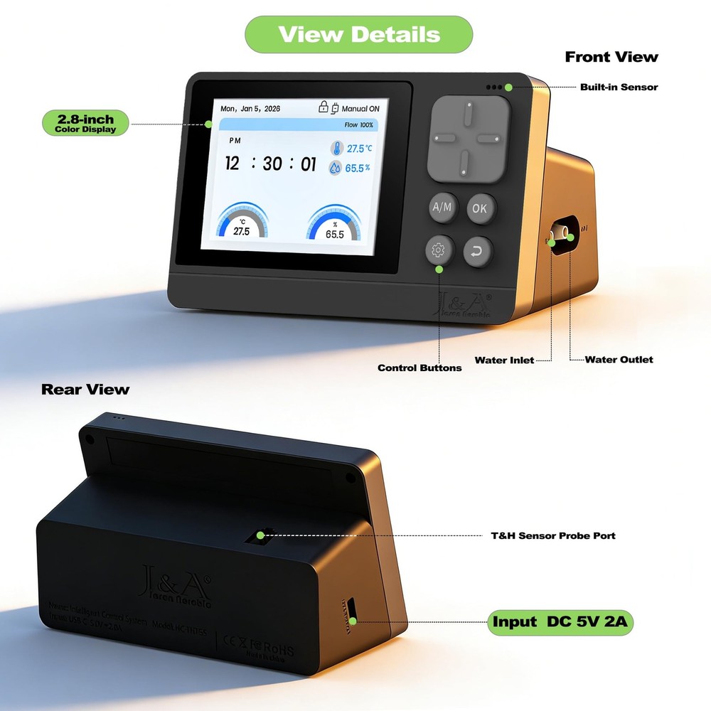 J&A Reptile Mister Automatic Misting System with Temp & Humidity Probe, Adjus...