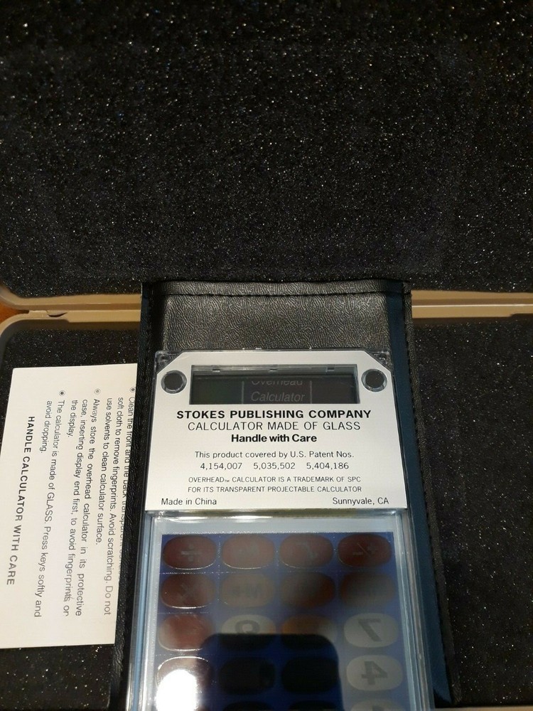 Calculator Keeper The Educator Basic Overhead Calculator, Manual + Case T1-108