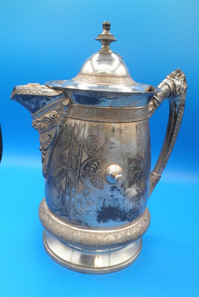 Victorian silver plate tilting pitcher #1050