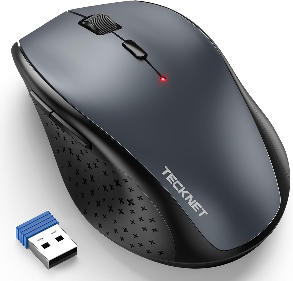 Wireless Mouse, 2.4G USB Computer Mouse with 6-Level Adjustable 4800 DPI, Silent