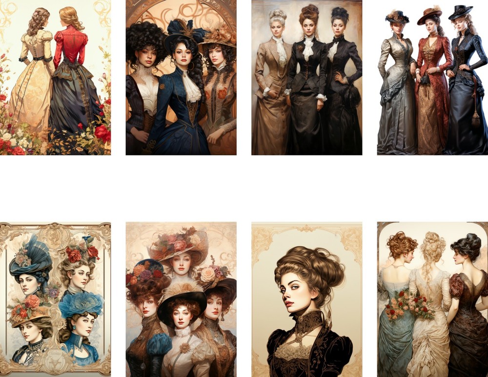 Victorian Ladies Tags Junk Journal Scrapbook