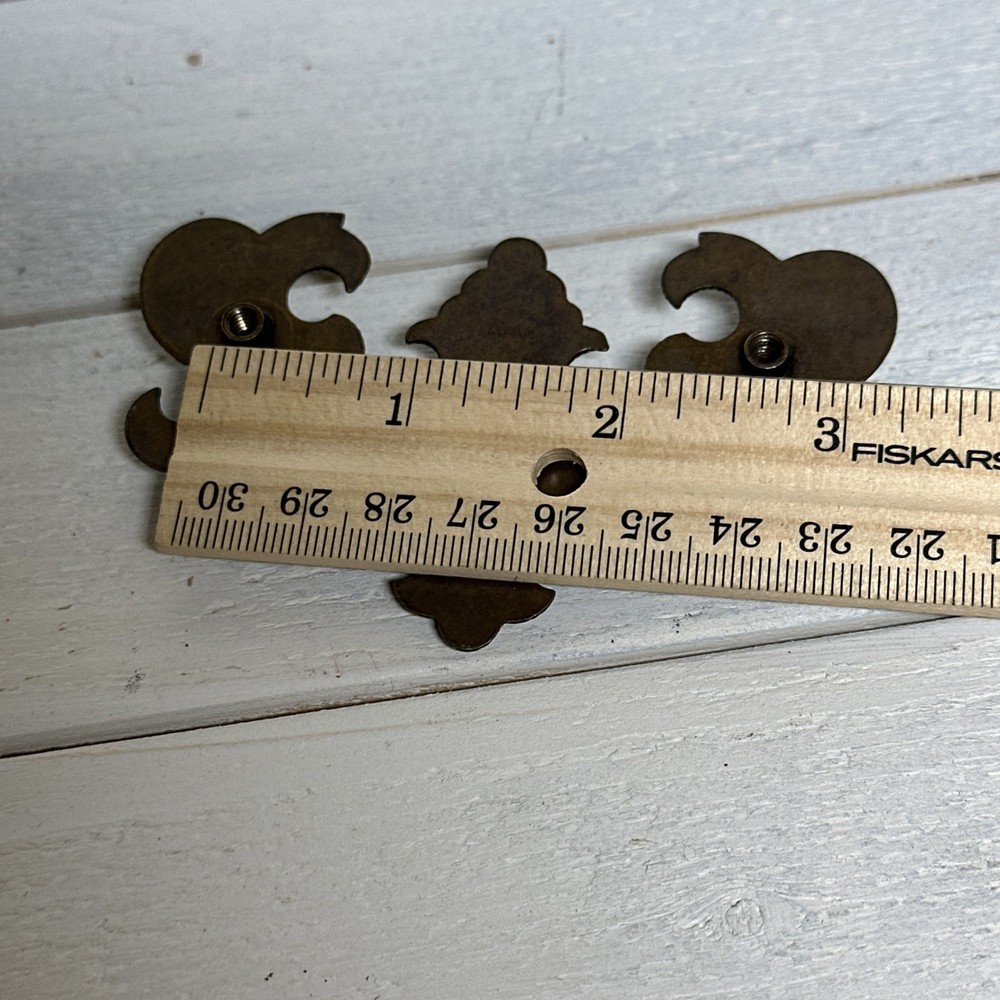 Flat Bat Drop Bail Pull Handle Solid Dark Aged Brass 2-1/2" Centers Vintage