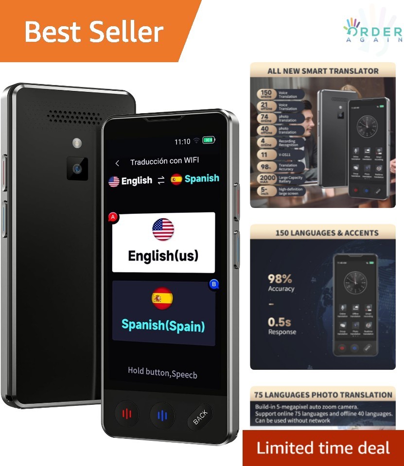 AI Language Translator Device Support 150 Languages Offline Instant Two-Way