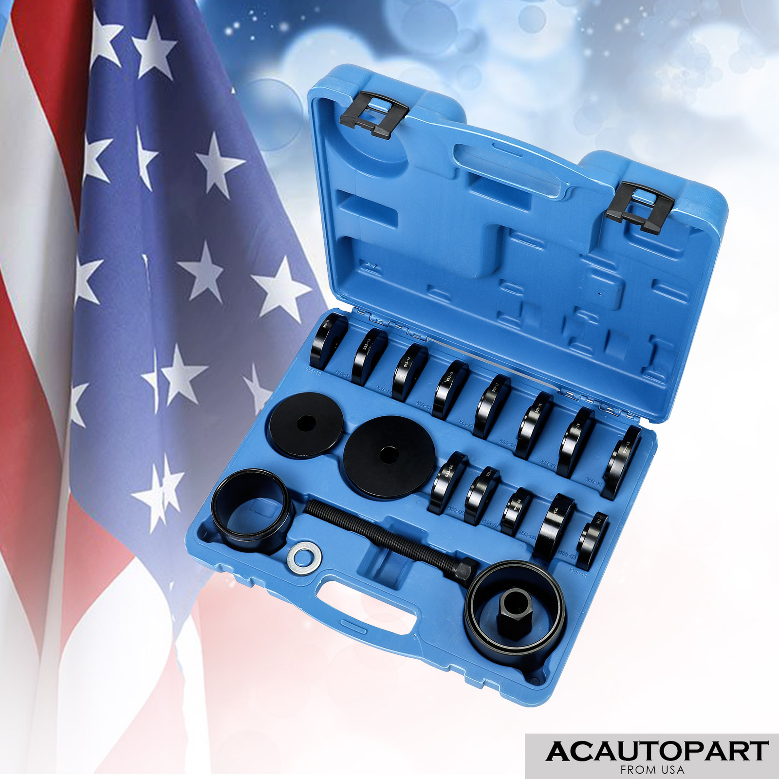 23pcs FWD Front Wheel Bearing Press Kit Removal Adapter Puller Pulley Tool Case