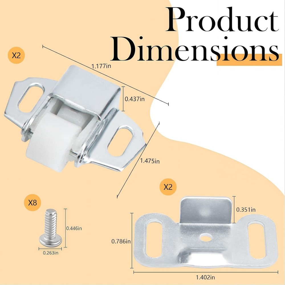2 Pack Mailbox Replacement Roller Catch Assembly Including Screws Roller Wheel M