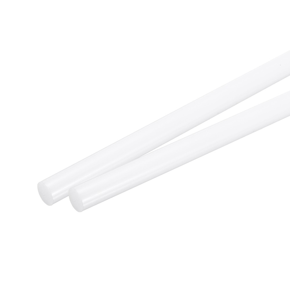 2Pcs ABS Plastic Rods, Diameter 10mm Length 400mm White Stick Solid Bar