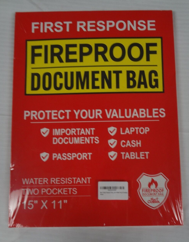 Mart Cobra Fireproof Document Bag with Zipper Fire and Waterproof Document Stora