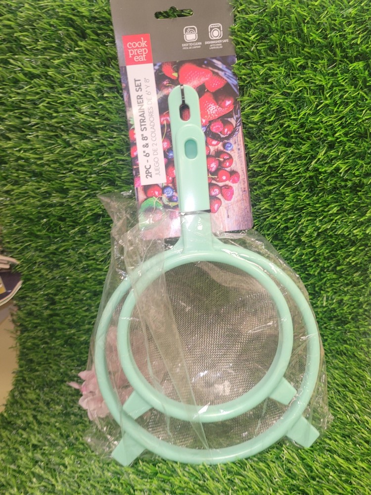 Cook Prep Eats 2 Pc - 6" & 8" Strainer (Sifter) Set Light Green