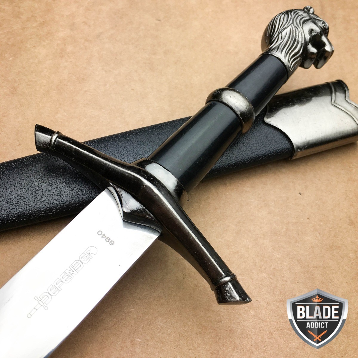 15.5" NARNIA LION'S HEAD MEDIEVAL ORNATE KNIGHT FANTASY DAGGER Sword KNIFE LARP