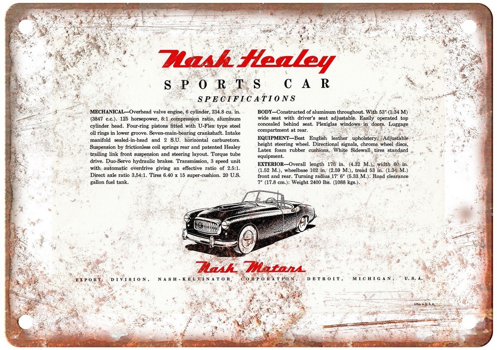 Vintage 1951 Nash Automobile Ad Retro Look Reproduction Metal Sign A3832