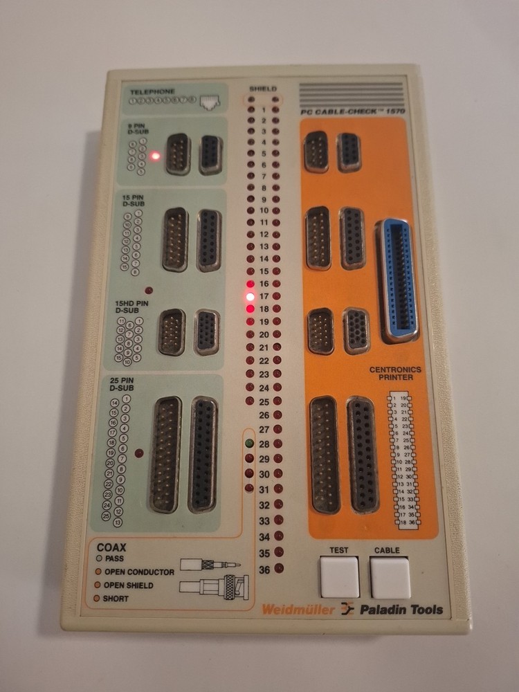 Vintage Weidmuller Paladin Tools PC Cable Check 1570