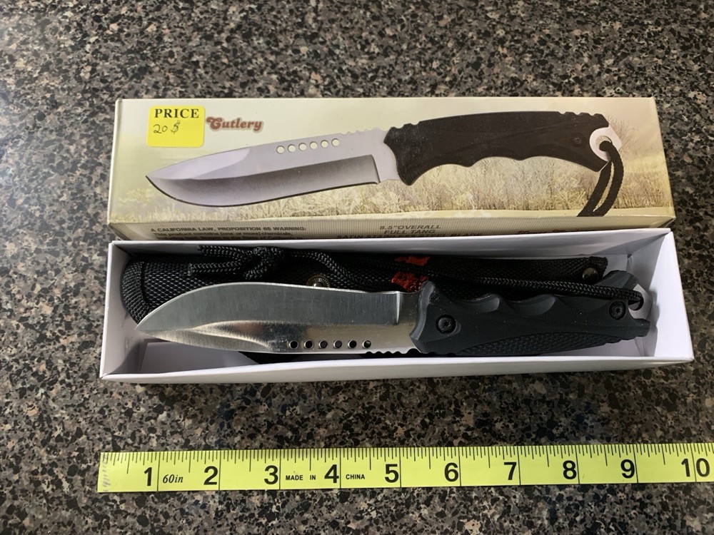 8.5 Inch Ventilated fixed blade knife With Rubber Grip