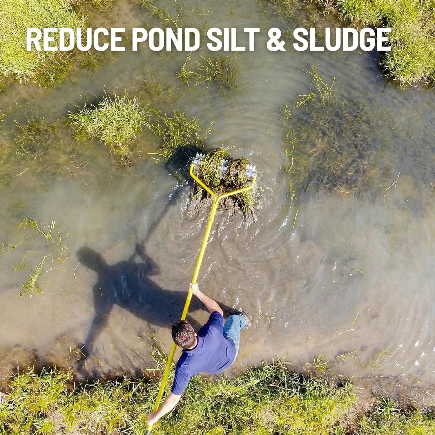 VEVOR Lake Weed Roller Stainless Steel Roller Pond Rake 14.1ft Pond Weed Removal