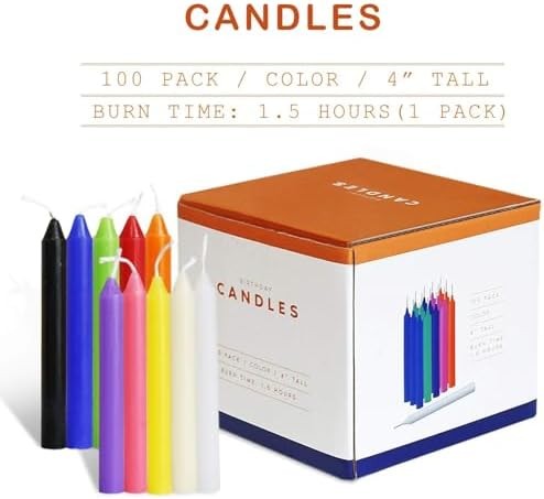 Unscented Mini Chime Ritual Spell Taper Candle Set