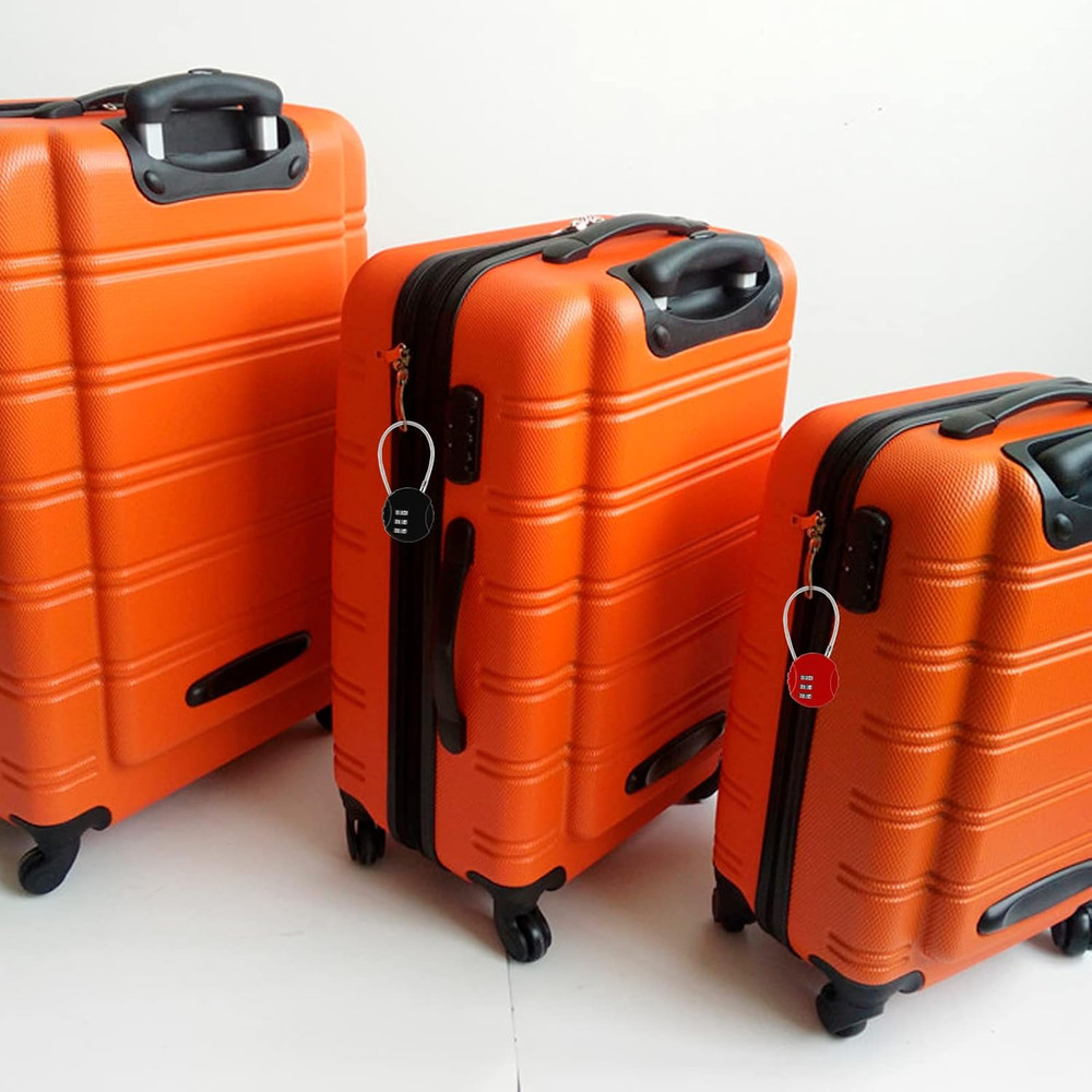 6 Pcs Combination Lock, 3 Digit Outdoor Waterproof Padlock Code Lock Cable Lugga