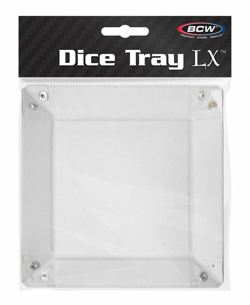 BCW 7 Inch Square Leather Dice Tray - White