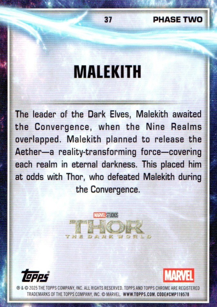 2025 Topps Chrome Marvel Studios #37 Malekith - NM-MT