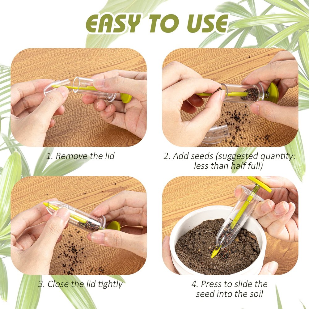 Fecsam 17 Pack Seed Planter Tool, Hand Seeder, Mini Sowing Green