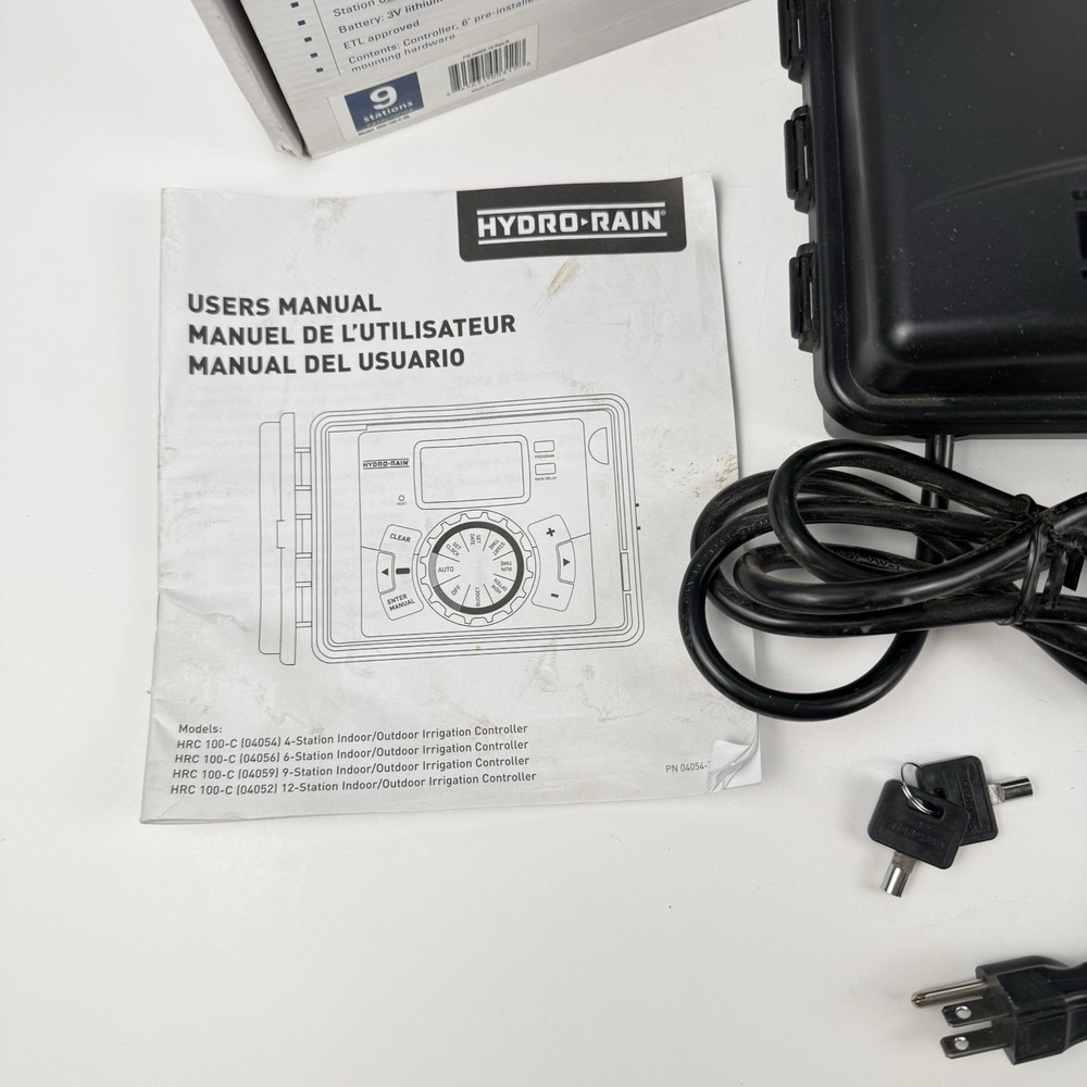 Hydro-Rain Indoor/Outdoor Irrigation Controller & Timer 9 Stations HRC-100-C