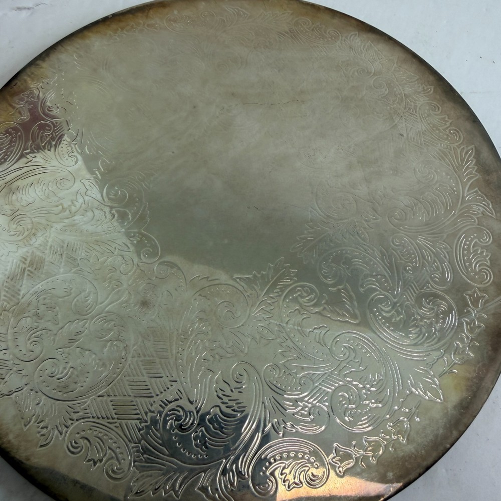 Vintage Regal Silver Plated 8" Round Trivets Set of 2 w/ Original Box Hong Kong