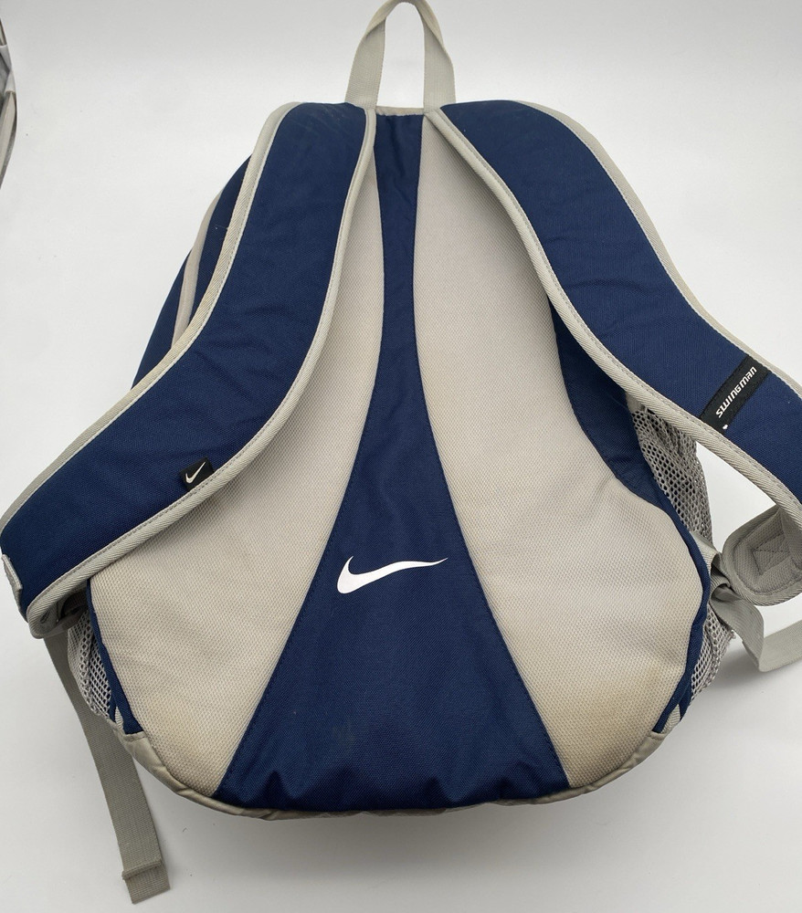 Nike Swingman Softball Baseball Backpack Multiple Pockets Gray /Blue