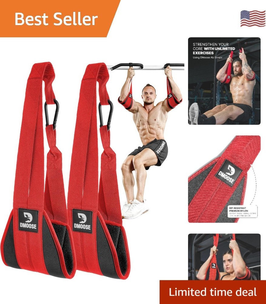 Adjustable Ab Straps for Pull Up Bar - Effective Core Isolation, 330 lbs Max
